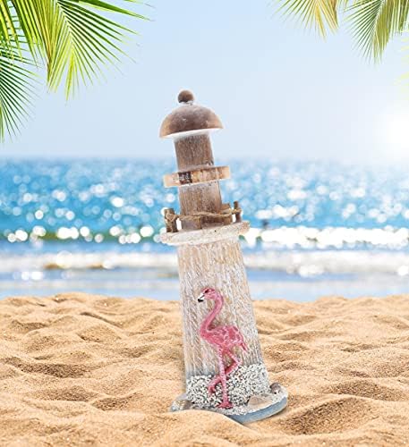 CoTa Global Flamingo Beach Lighthouse - 85 Inch Handmade Wooden Decor