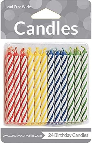 Party Central 288 Multi-Color Striped Birthday Candles