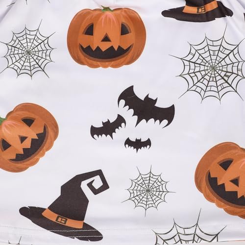 Toddler Girls Pumpkin Spider Ghost Print Dress 2-8Y