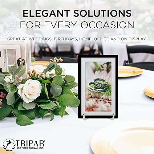TRIPAR Square Mini Wire Easel - Silver Plated 4-Inch Height