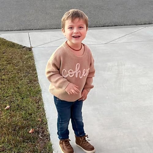 Personalized Toddler Baby Girl Floral Crewneck Sweater