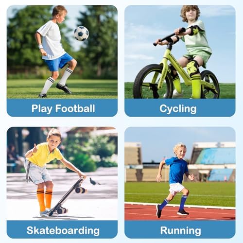3 Pairs Kids Soccer Socks Striped Knee High