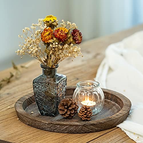 Romadedi 11inch Rustic Wooden Candle Tray Decor