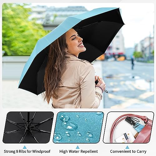 Yoobure Windproof Travel Umbrella - Automatic UV Protection Lightweight Portable 2 Person Shade