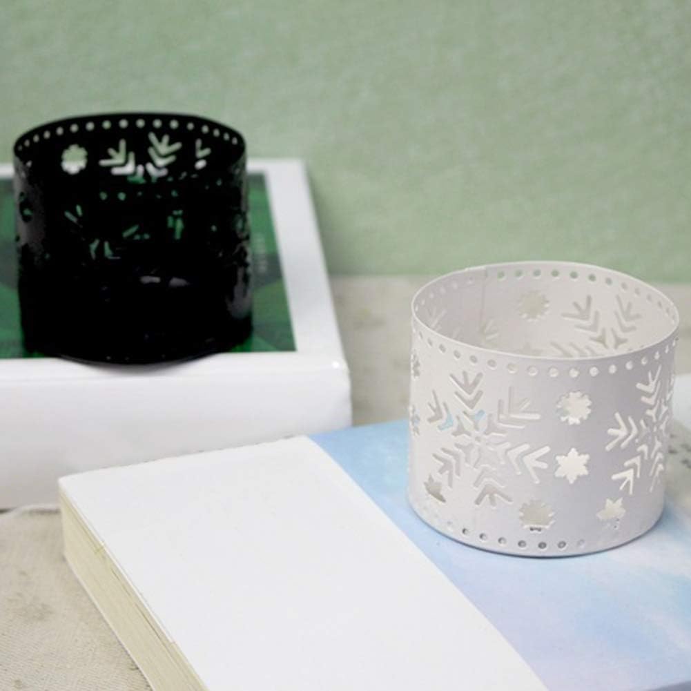 Klun White Snowflake Christmas Candle Holder