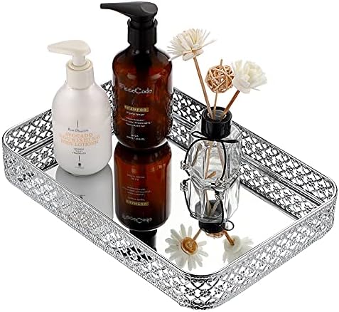 ELLDOO Decorative Mirror Jewelry Storage Tray