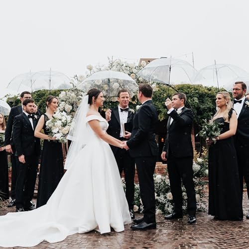 14 Pack Clear Wedding Umbrellas for Bride Groom Photography