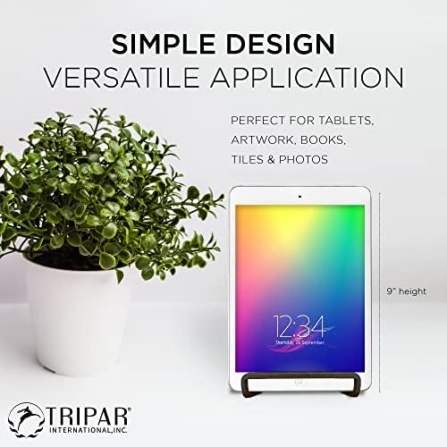 TRIPAR 6-Inch Metal Mahogany Square Book Holder Stand
