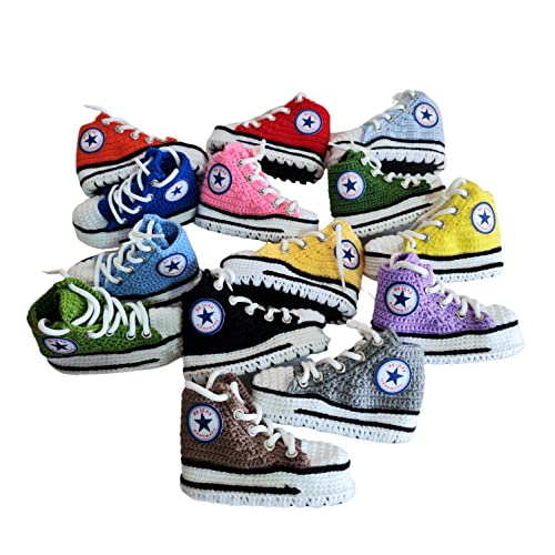 Handmade Toddler Crochet Canvas Sneakers with Personalized Design