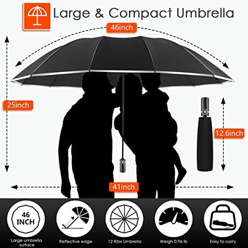 Bodyguard Inverted Umbrella with Reflective Stripe and Teflon Coating