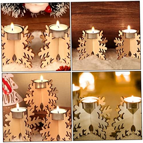 6 Pack Christmas Snowflake Candle Holders for Home Decor