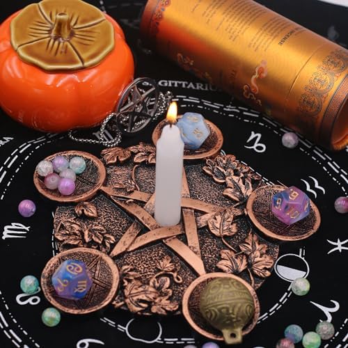 VSPDVO Star Candle Holder Pentacle Altar Tray