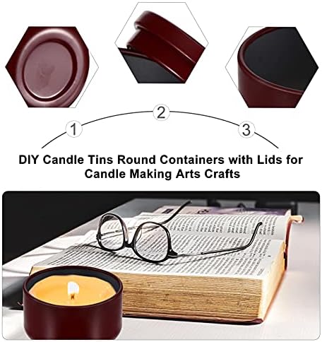 12Pcs Round Candle Tins Jar for DIY Crafts and Storage