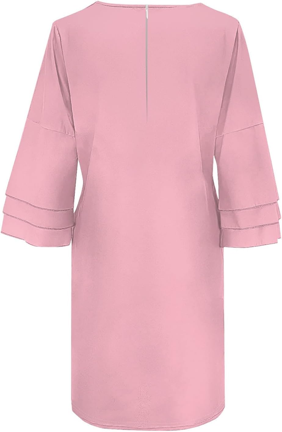 Womens 34 Bell Sleeve Shift Dress Elegant V-Neck Mini Cocktail Party Dress