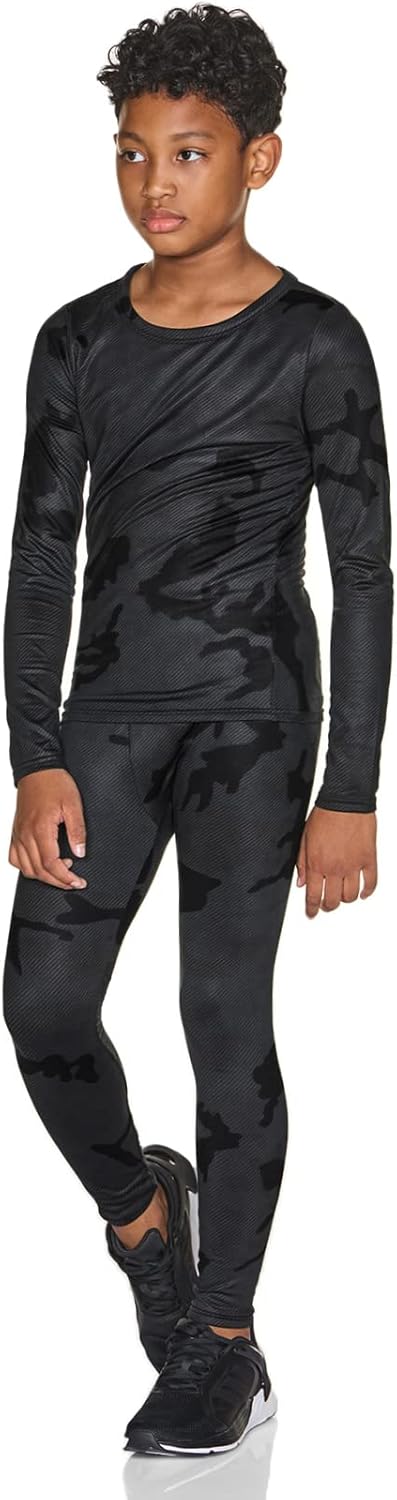 TSLA Kids Thermal Underwear Set Soft Fleece Long Johns for Winter