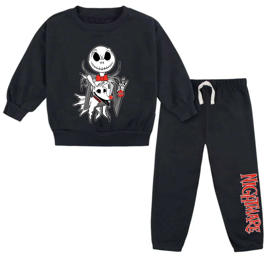 Nightmare Toddler Halloween Fleece Set - Cozy 2-Piece for Kids