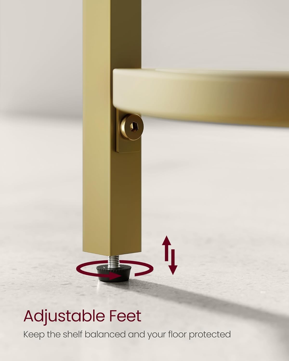 VASAGLE 5-Tier Corner Shelf Stand with Tempered Glass