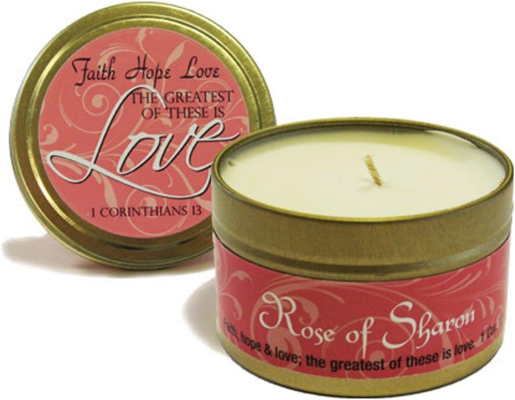 Abba Oil Rose of Sharon Scripture Tin Candle