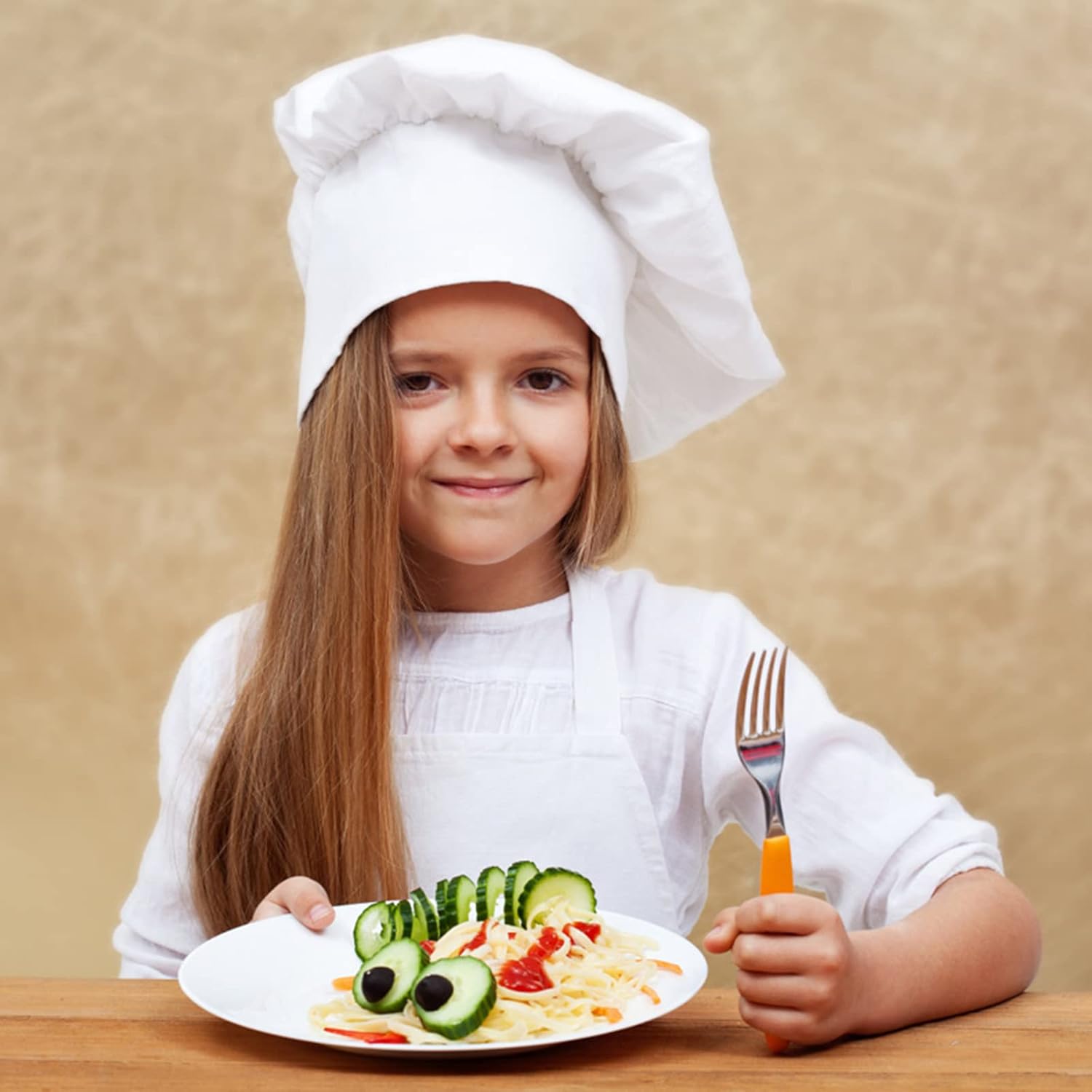 Lusofie Adjustable White Chef Hat for Adults and Kids