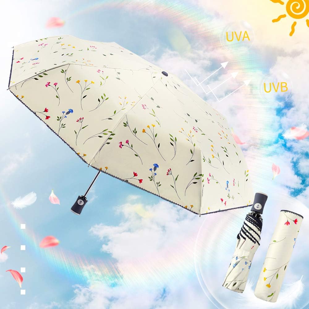 DBA Auto Open Close Folding Travel Umbrella with UV Protection 1