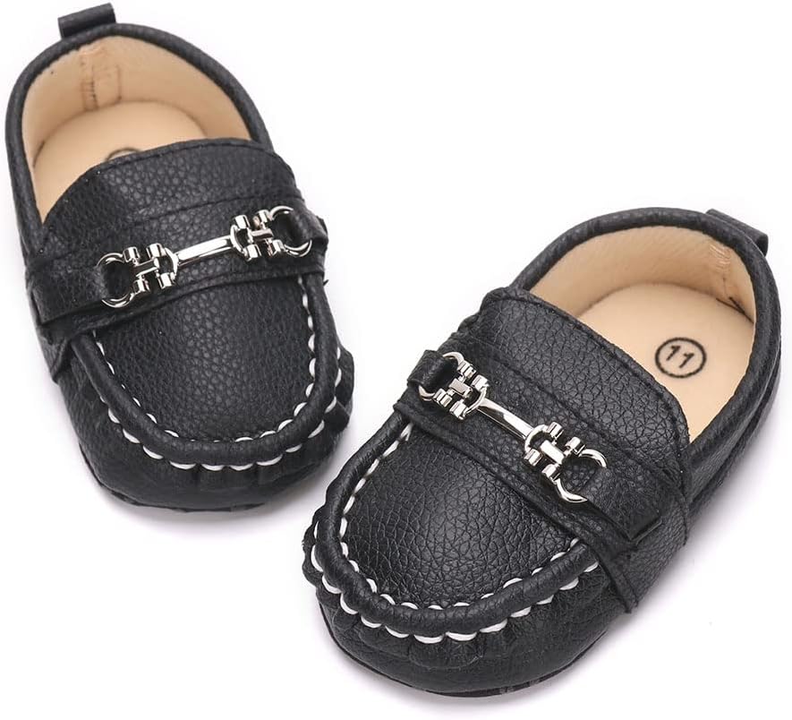LONSOEN Baby Crib Shoes for Boys Girls Prewalker Walking
