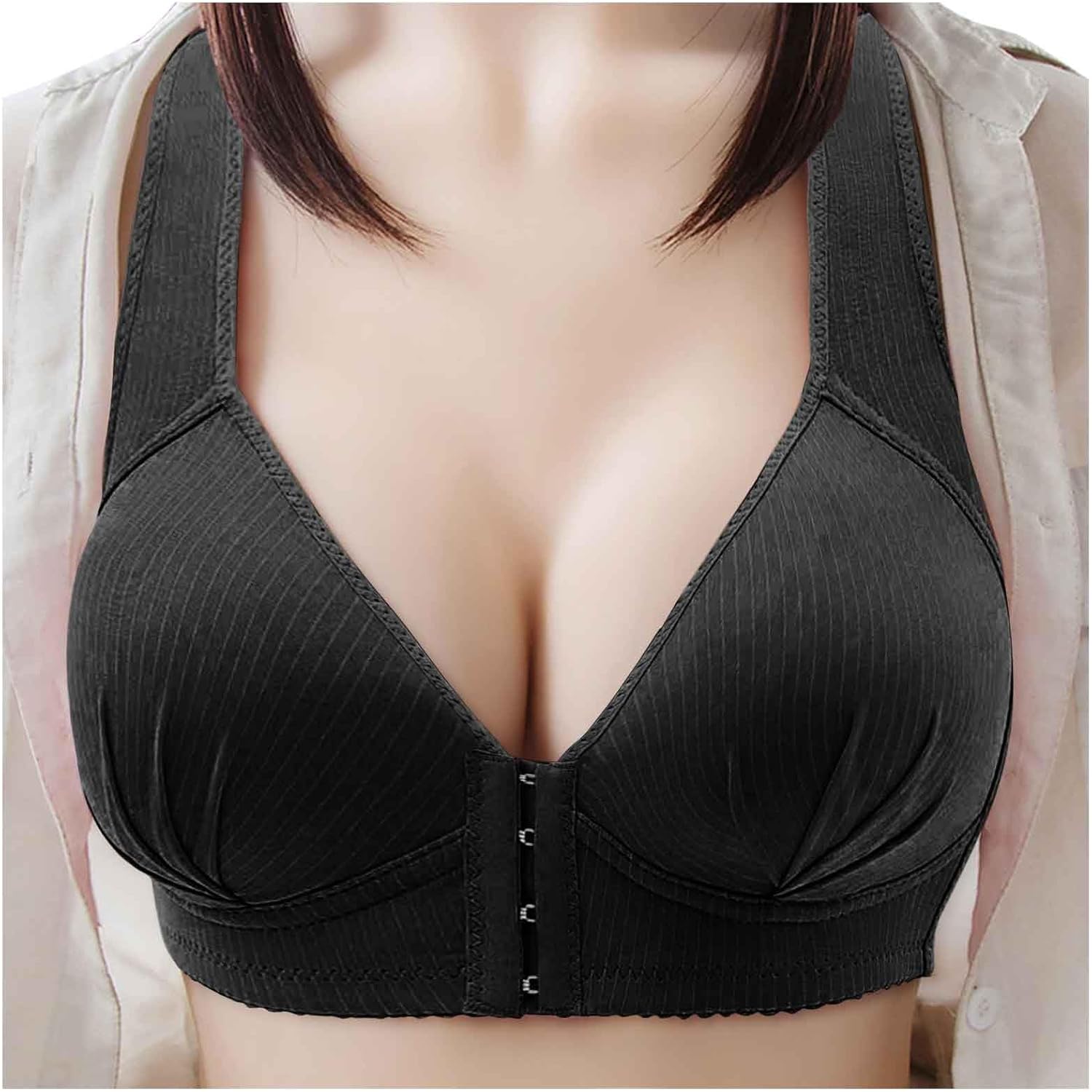 Womens Padded Open Back Sports Bra High Support Workout Bralette
