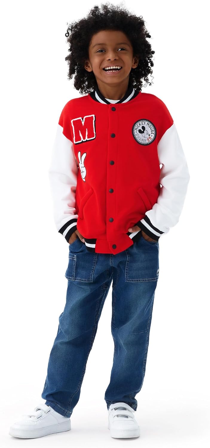 Disney Toddler Varsity Jacket with Mickey and Stitch