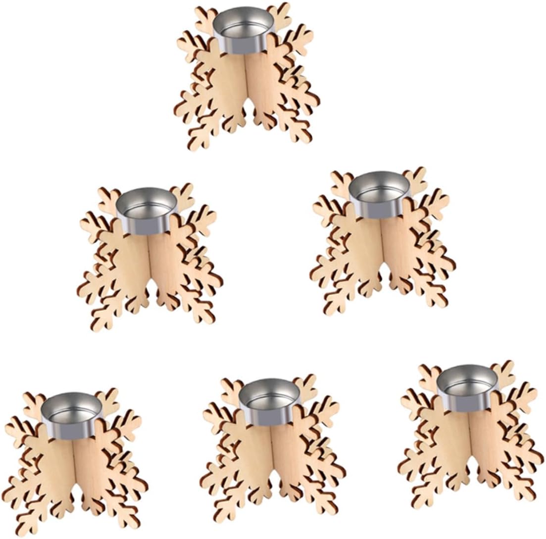 6 Pack Christmas Snowflake Candle Holders for Home Decor