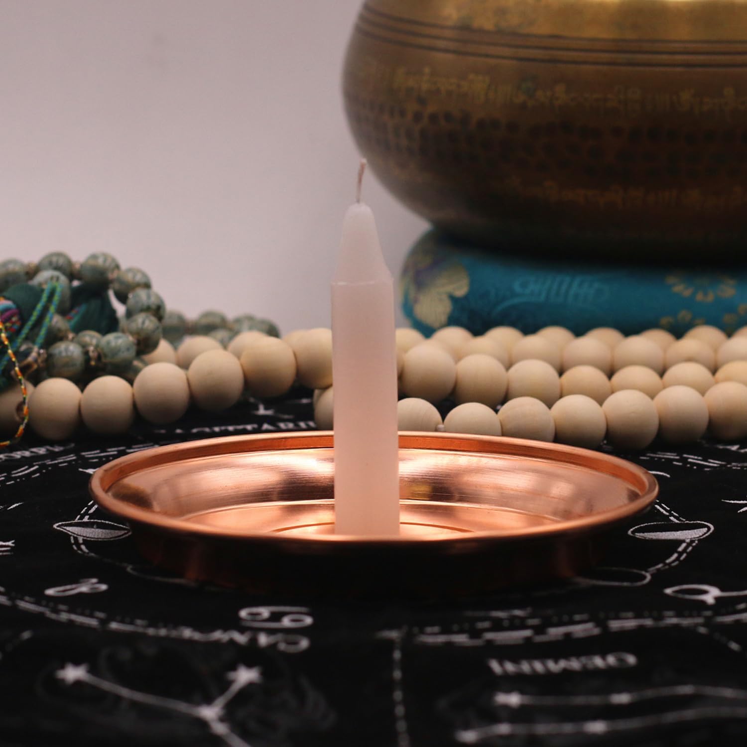 Amitofo Copper Offering Bowl for Altar and Ritual Use