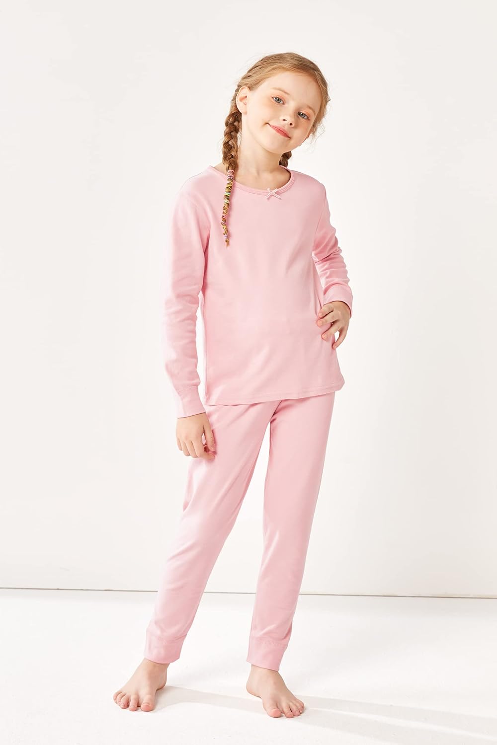 Resinta Toddler Girls Thermal Underwear Set with Bows