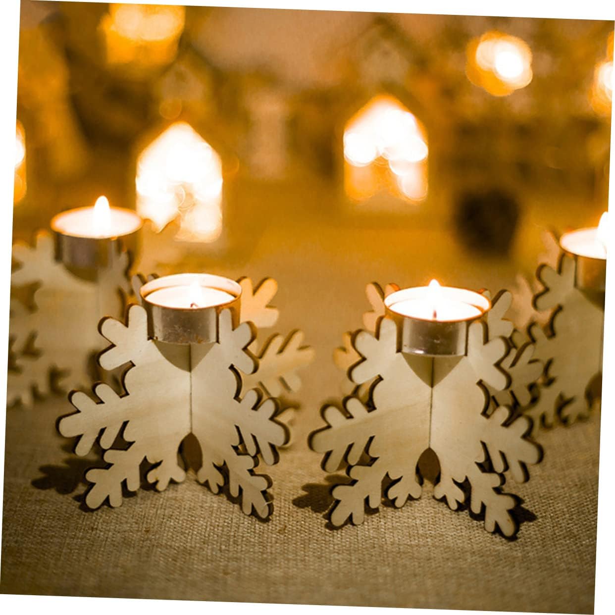 6 Pack Christmas Snowflake Candle Holders for Home Decor