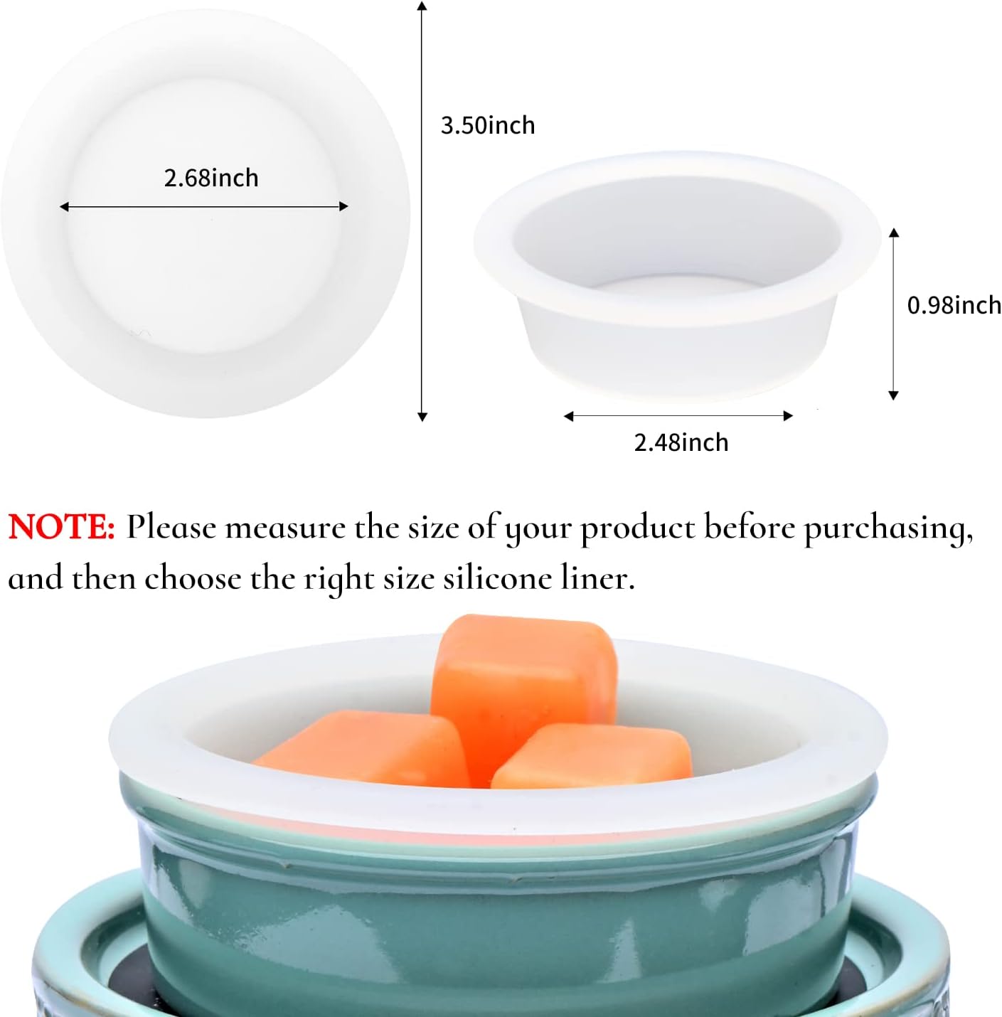 ASAWASA 2 Pcs Silicone Liners for Wax Warmer - Medium Size