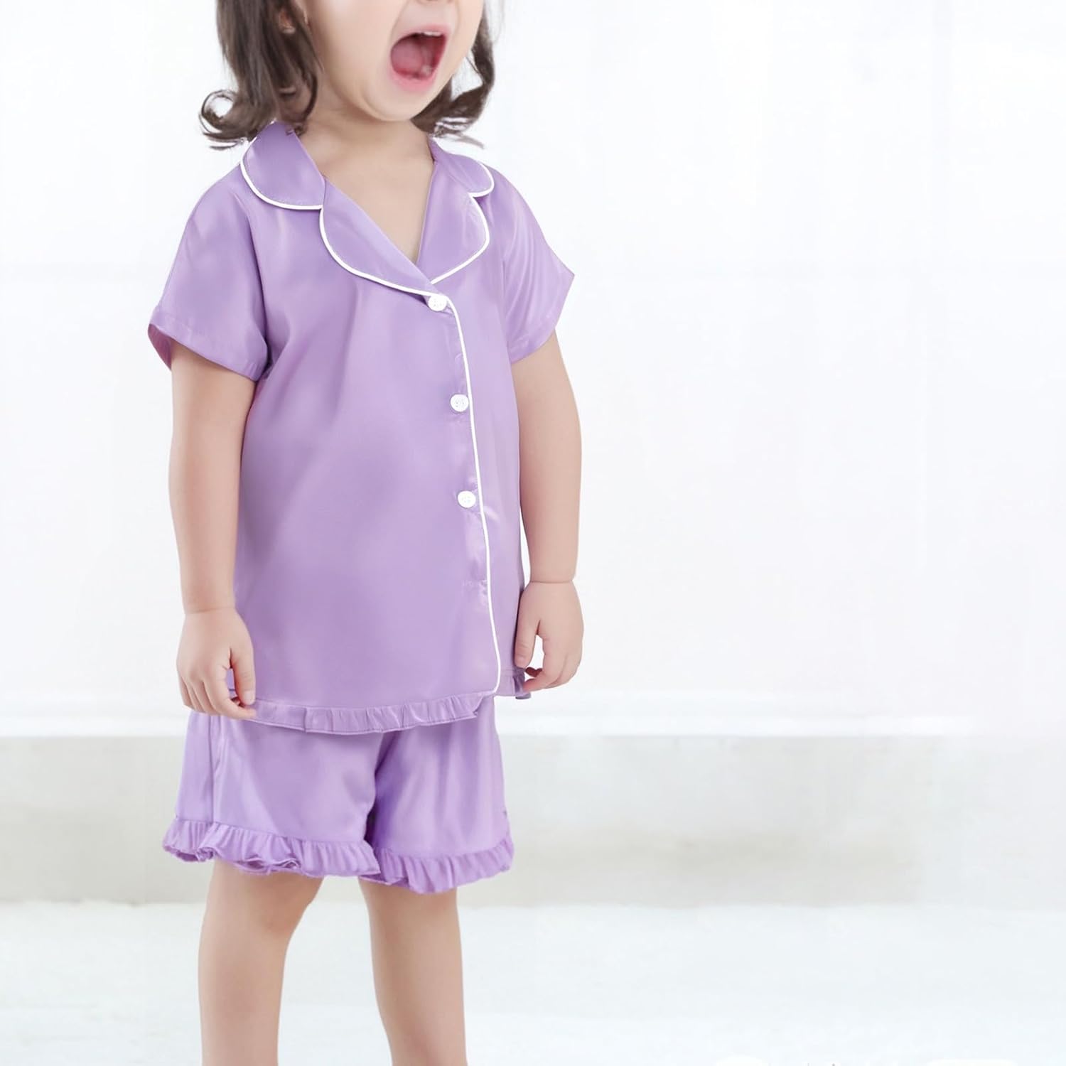 Baby Girls Satin Soft Pajamas Set 2 Piece