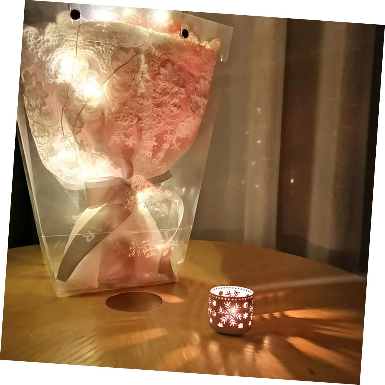 Iron Christmas Candle Holders with Snowflake Design