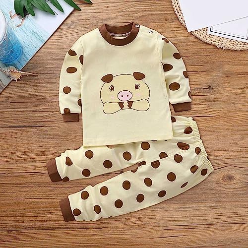 Toddler Baby Boys Girls Soft Long Sleeve 2-Piece Outfits