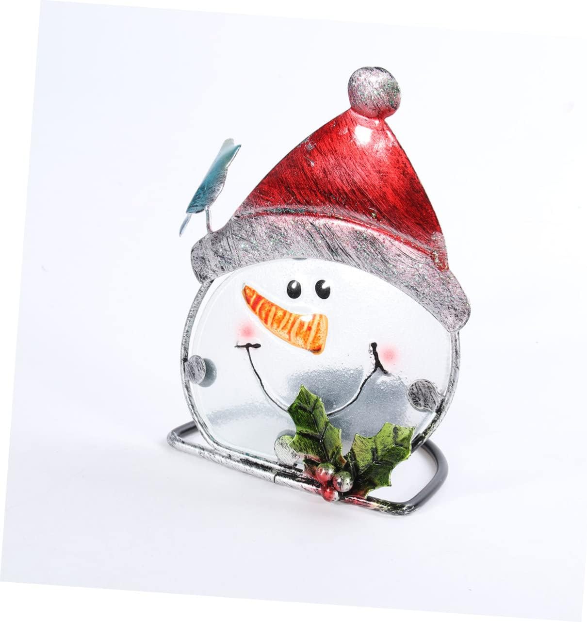 LIFKICH 1Pc Iron Snowman Candle Holder for Christmas Decoration