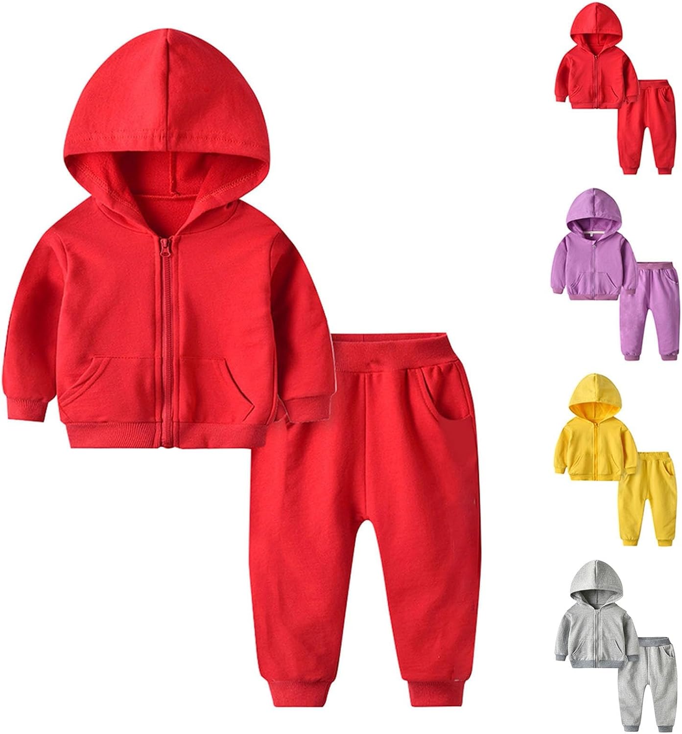 Toddler 2 Piece Outfit Set - Zip Hoodie Sweatpants