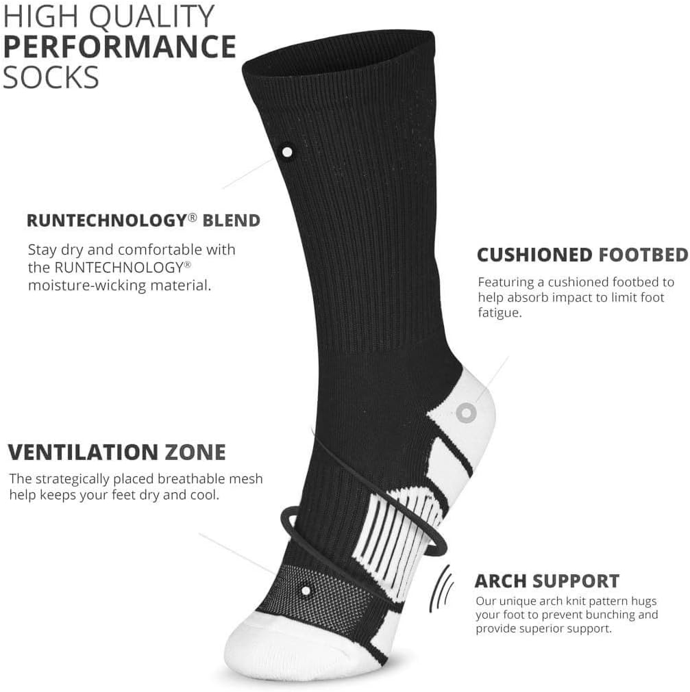 ChalkTalkSPORTS Custom Number Socks - Black Durable