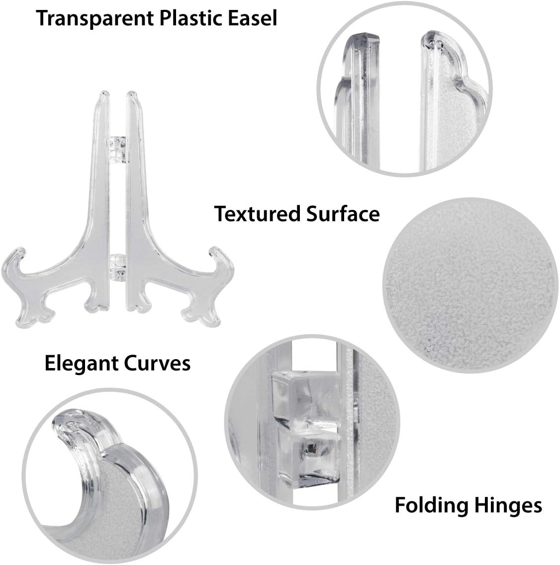 Super Z Outlet 5 Inch Clear Plastic Easels 12 Pack