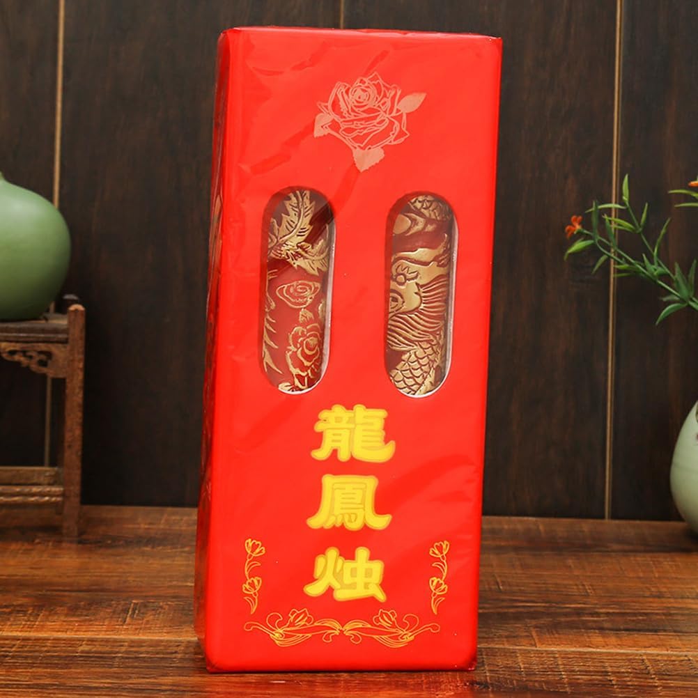 Ciieeo Dragon and Phoenix Wedding Candle Menorah Ornament