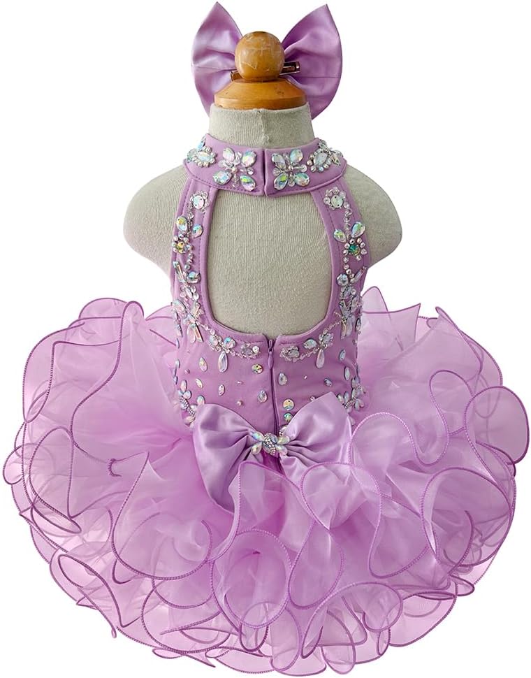 Jenniferwu 12-18M Glittering Beading Pageant Dress for Little Girls