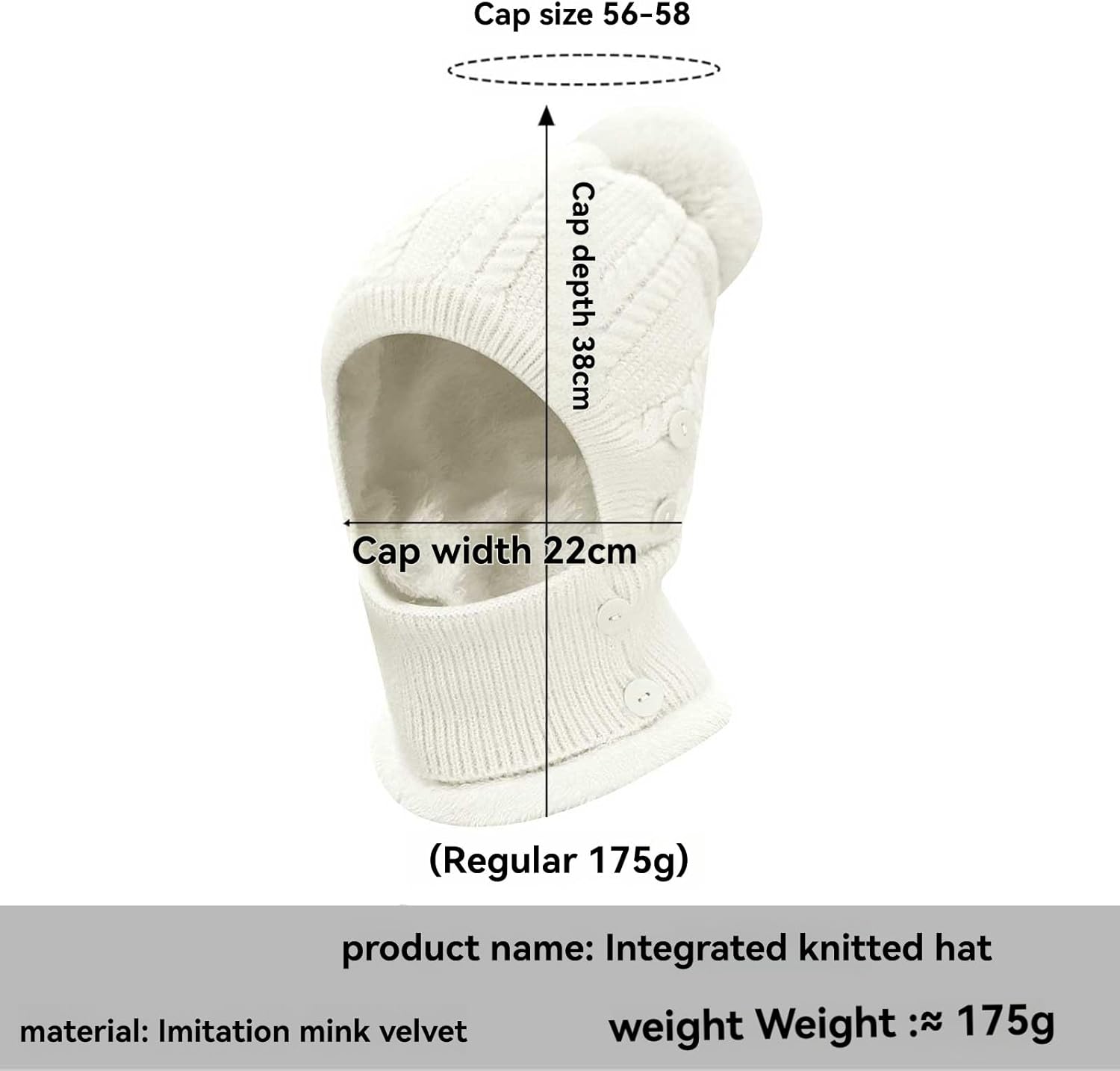 Women Wind-Resistant Knitted Balaclava Ski Mask