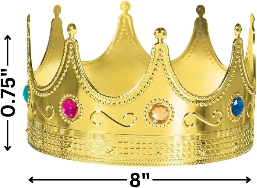 Amscan Luxurious Gold Royal Crown - 075 x 8