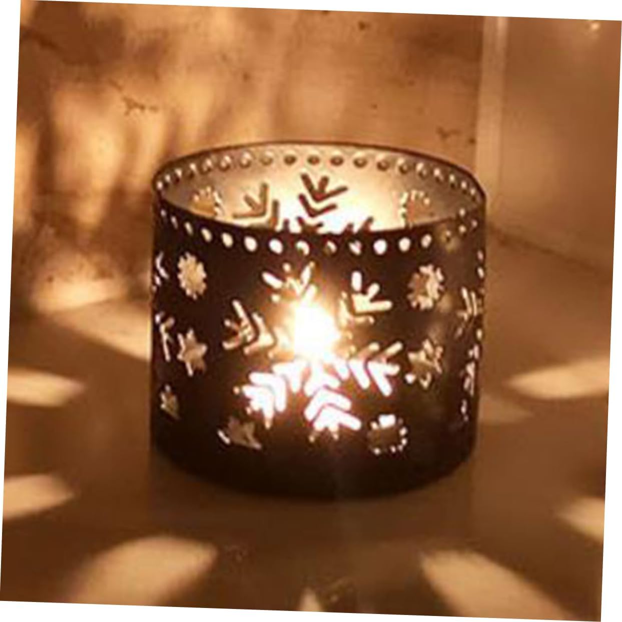 Iron Christmas Candle Holders with Snowflake Design
