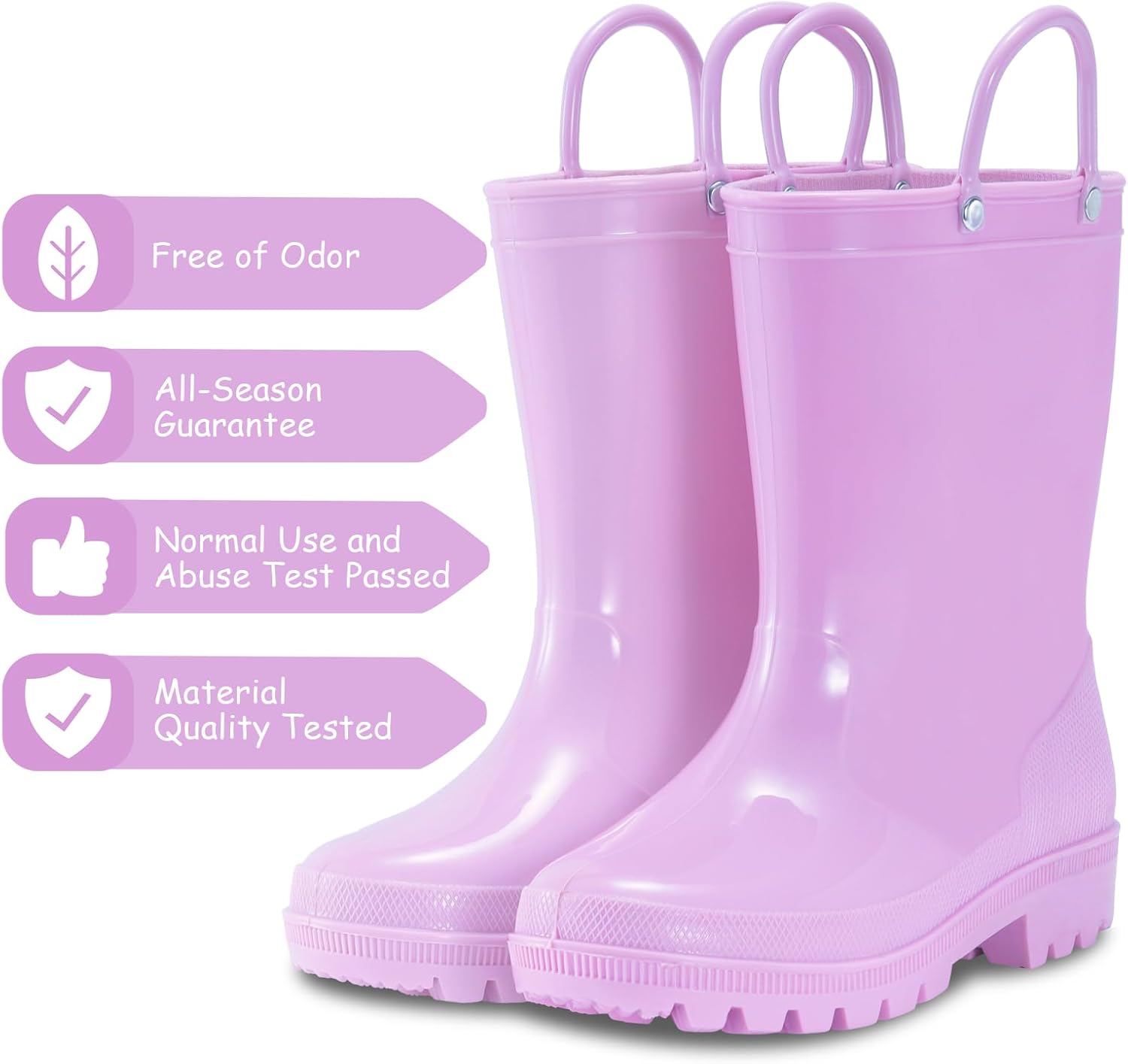Toddler Rain Boots with Easy-On Handles for Kids 1