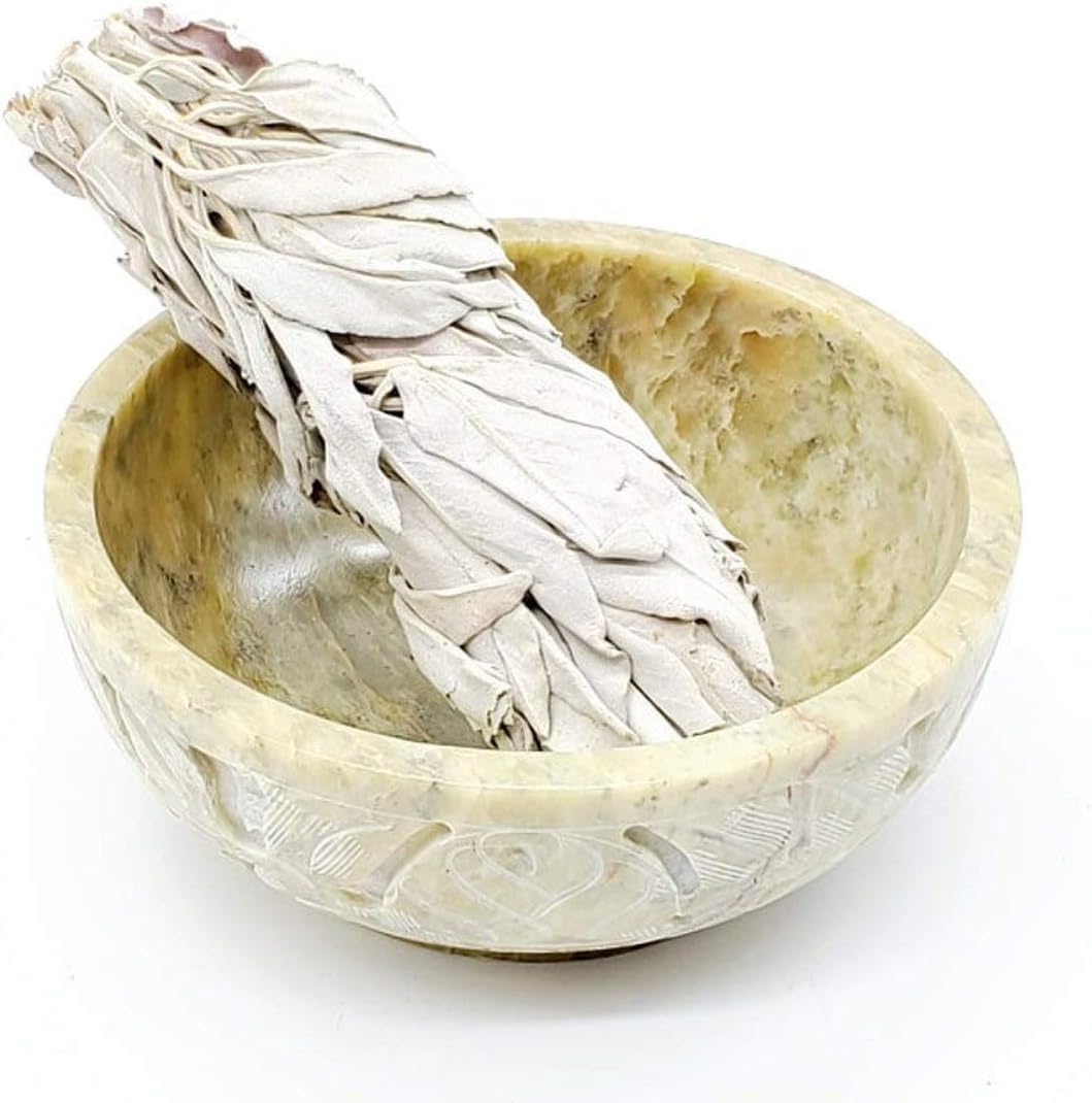 KC KULLICRAFT Marble Soapstone Smudge Bowl