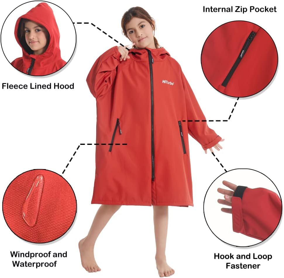 Hiturbo Kids Waterproof Windproof Swimmer Jacket
