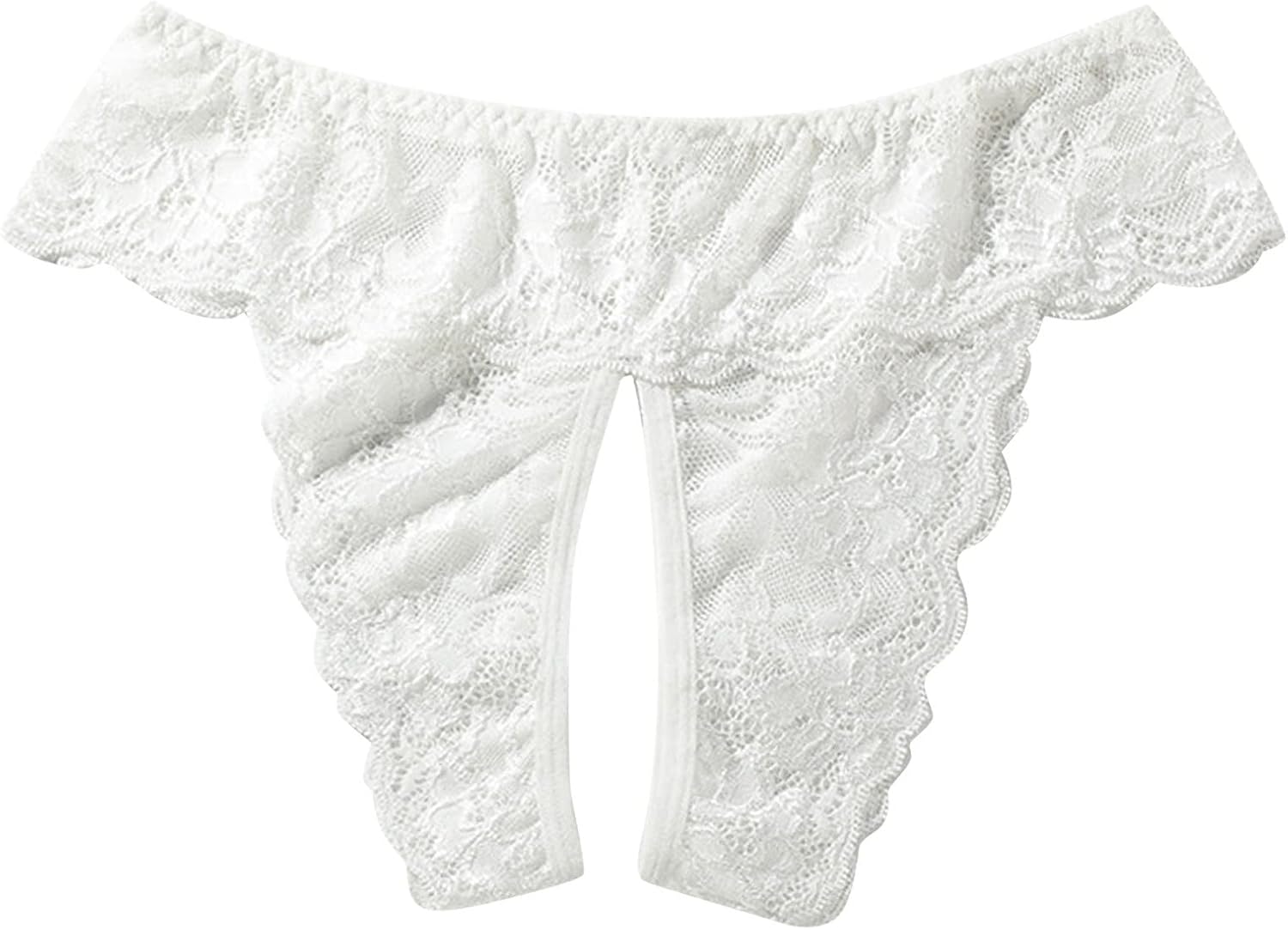 Womens High Waist Floral Lace G-String Brief With Full Coverage