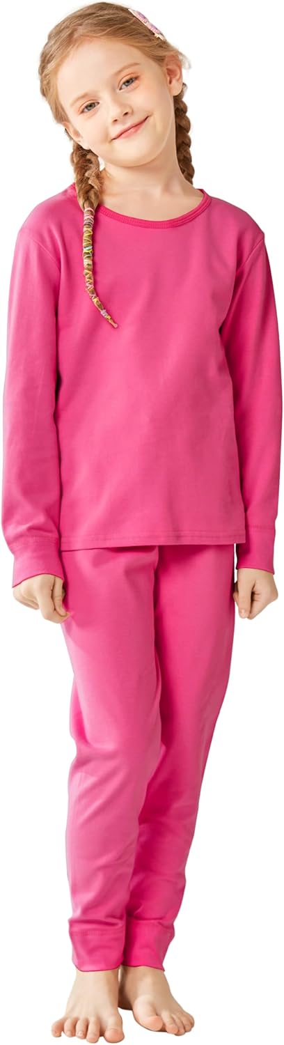 Resinta Toddler Girls Thermal Underwear Set - Warm Cotton Long Johns for Winter