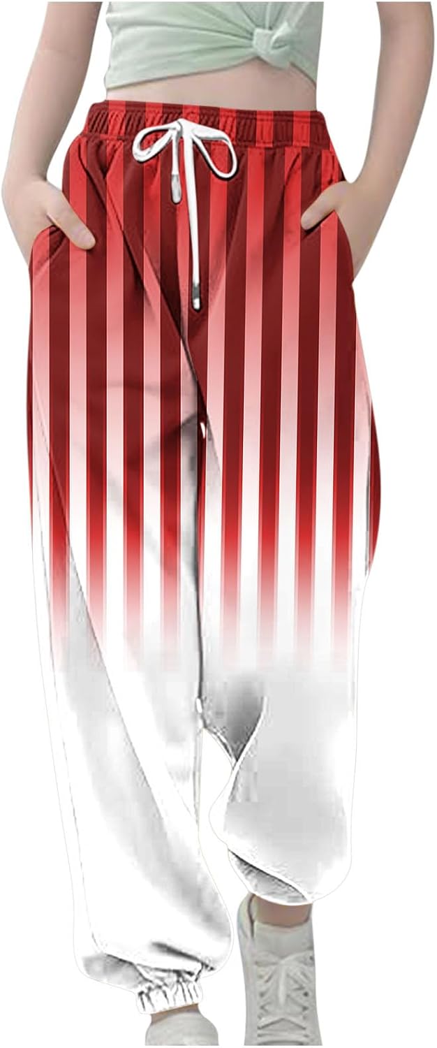 Teen Girls Striped Baggy Joggers for Summer 1